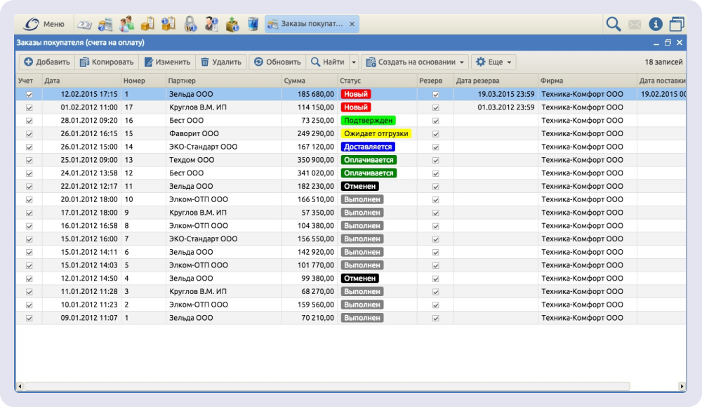 В таком виде сотрудники формируют заказы